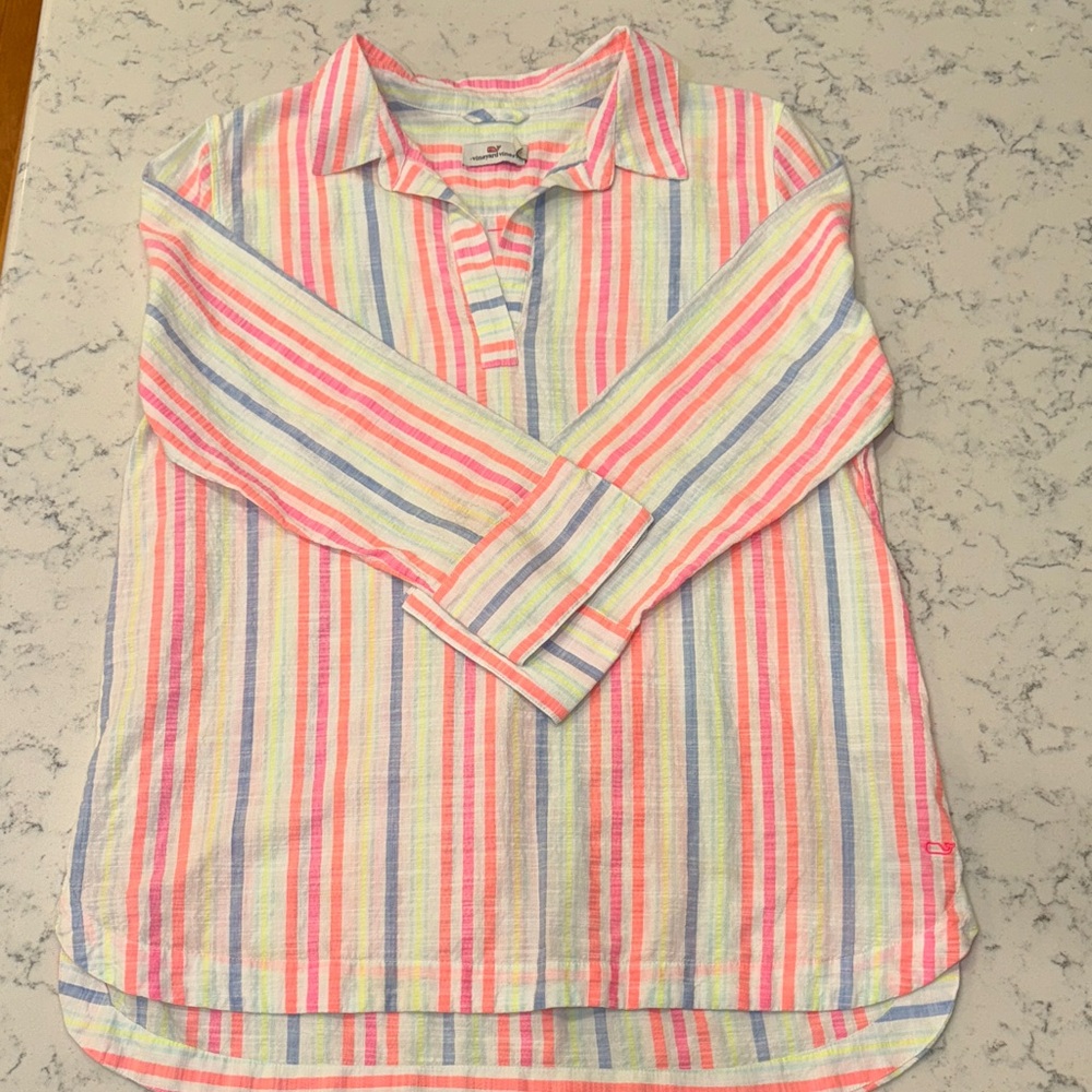 Vineyard Vines Neon Striped Tunic